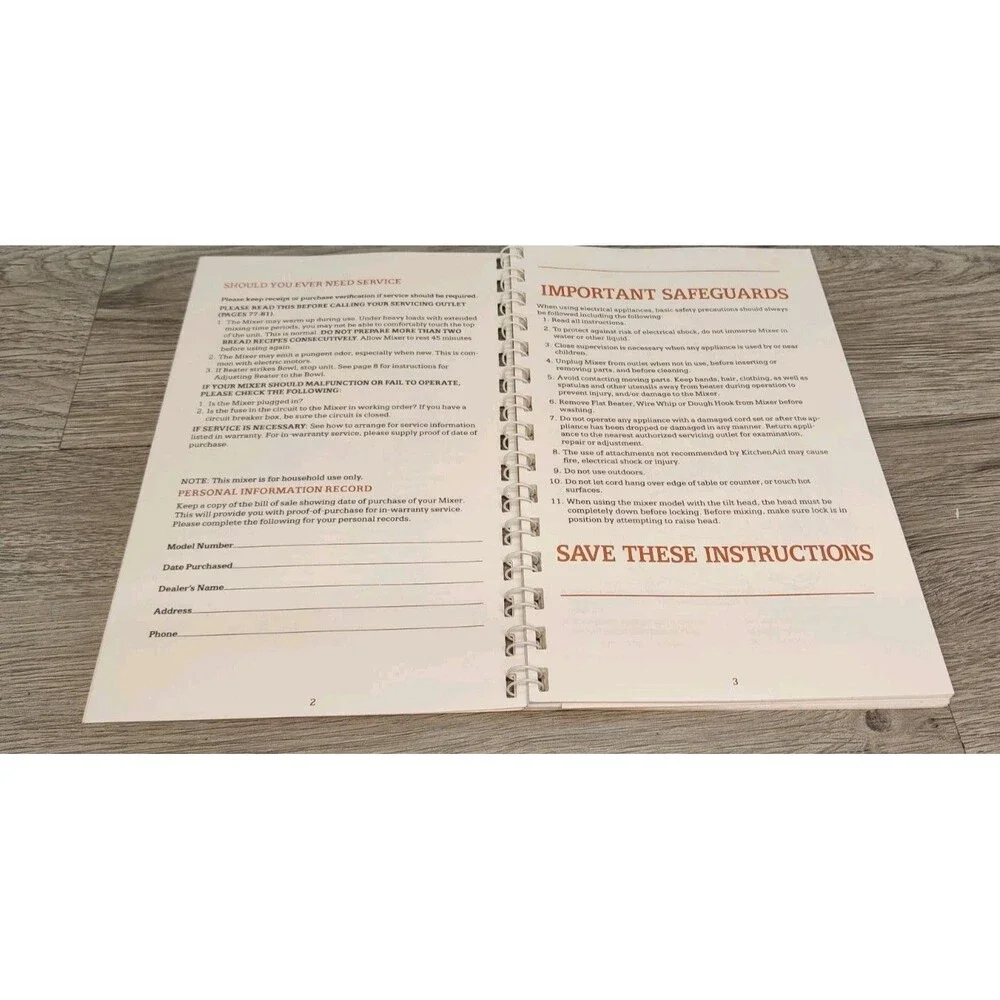 Vintage KitchenAid Mixers & Attachments Recipe Book & Instruction Manual F-9413H